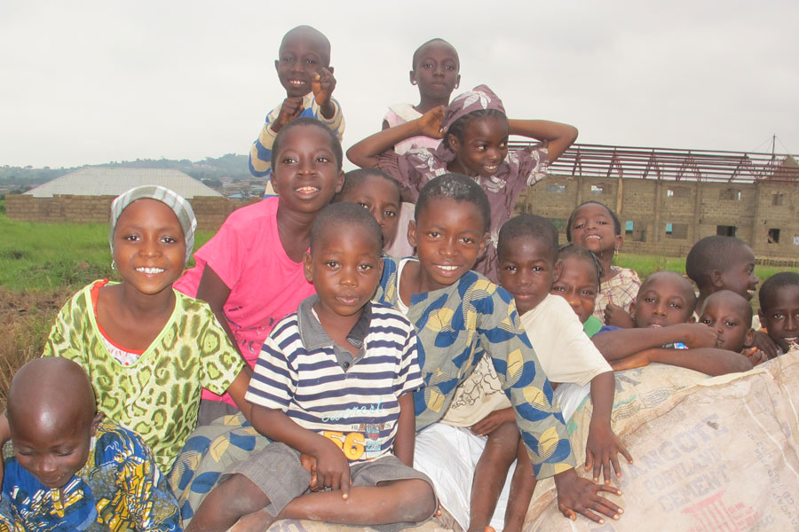 Group of kids in Africa smiling